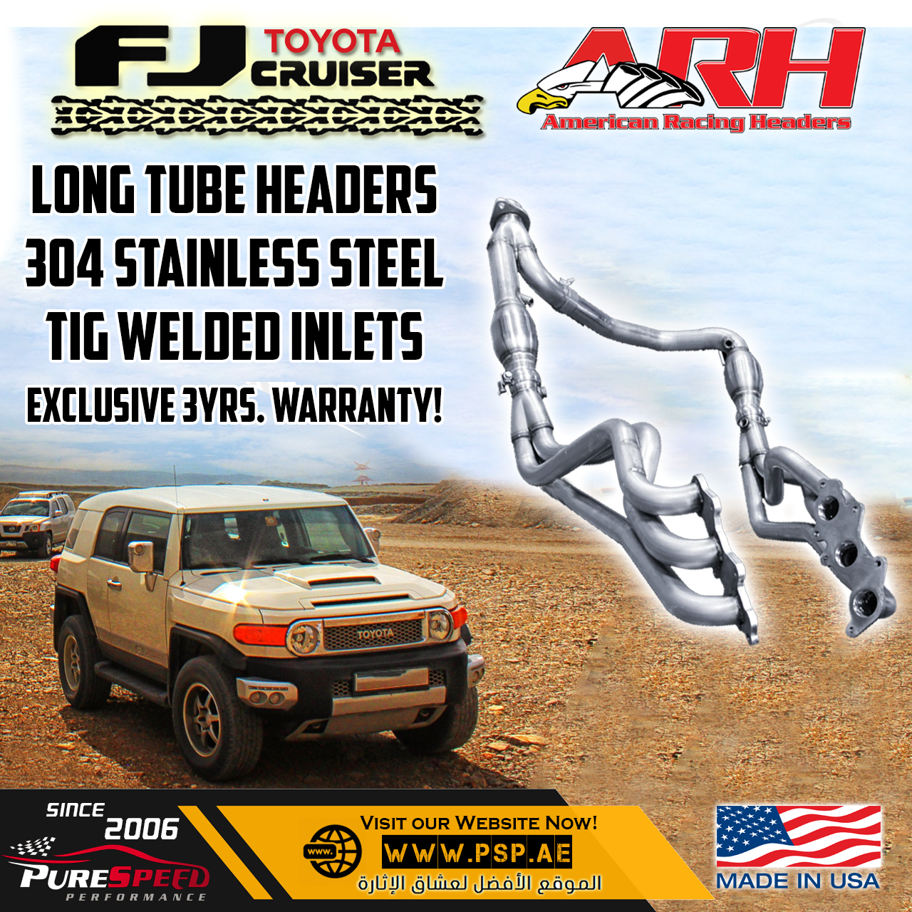 ARH Headers & Y-Pipe w/ Cats for FJ Cruiser / Prado / 4-Runner 2010-Up - Image 2