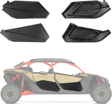 Kemi Moto Lower Doors Panels with Metal Frame 4pcs for Can-Am Maverick X3 MAX 2017+